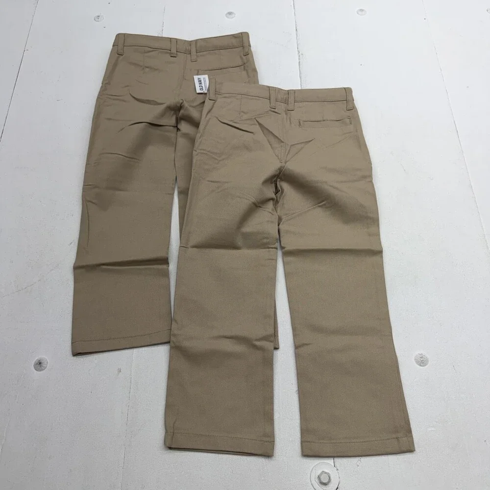 Old Navy Pants Kids 5 Beige Straight Chino Built-In Flex School Uniform 2 Pack